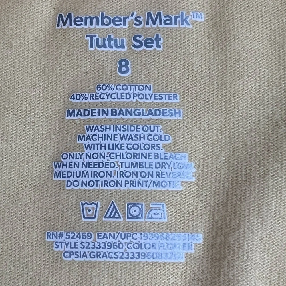 MEMBERS Mark Girls 2-piece Long Sleeve Graphic Shirt & Tutu - 8